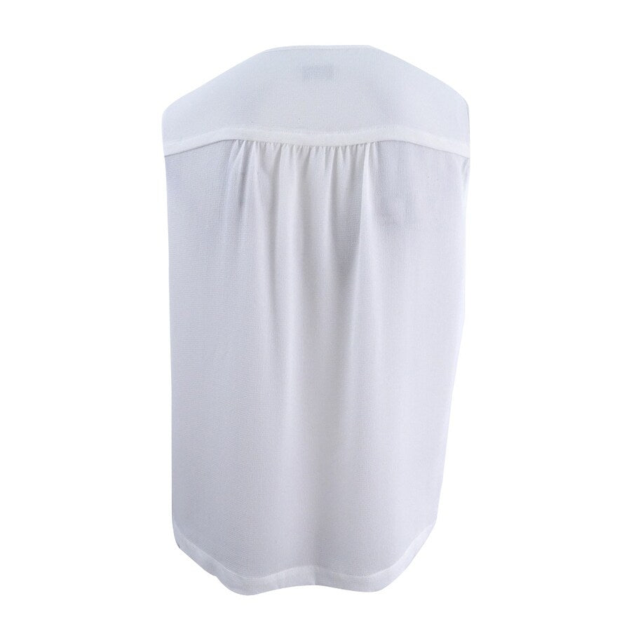 Tahari ASL Women's Plus Size Ruffle Pleat Keyhole Blouse (3X, Ivory White)