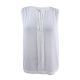 Tahari ASL Women's Plus Size Ruffle Pleat Keyhole Blouse (3X, Ivory White)