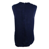 Tahari ASL Women's Round-Neck Pleat-Front Top