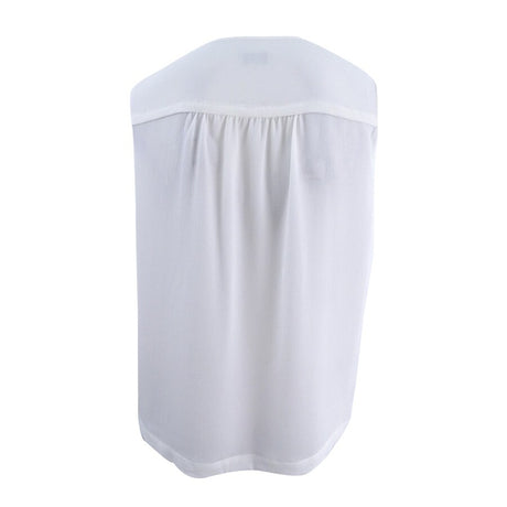 Tahari ASL Women's Ruffle Pleat Keyhole Blouse (L, Ivory White)