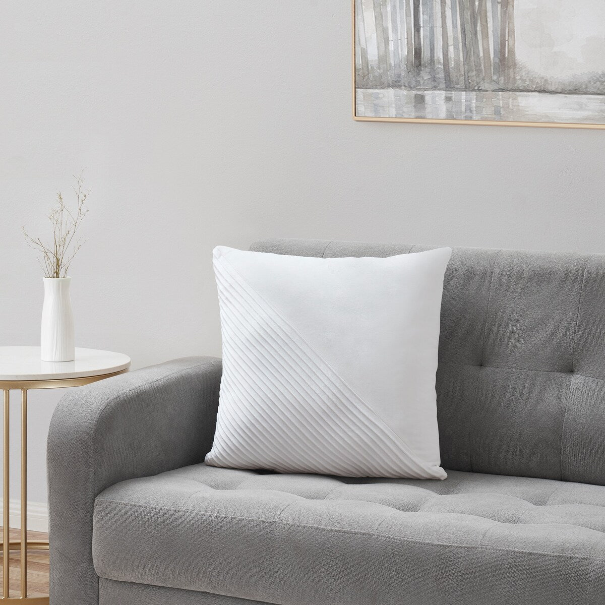 Tahari Home 18" x 18" Emily White Solid Reverse Decorative Pillow