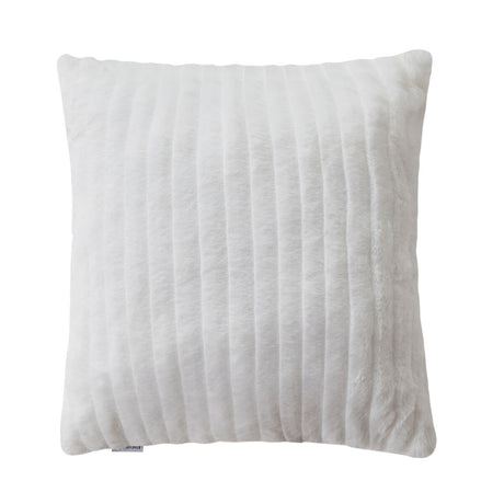 Tahari Home 20" x 20" Cassie White Ribbed Stripe Decorative Pillow