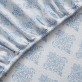 Tahari Home Alexa Blue Medallion Triple Brushed Cotton Flannel Bed Sheet Set
