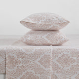 Tahari Home Damask Triple Brushed Cotton Flannel Bed Sheet Set