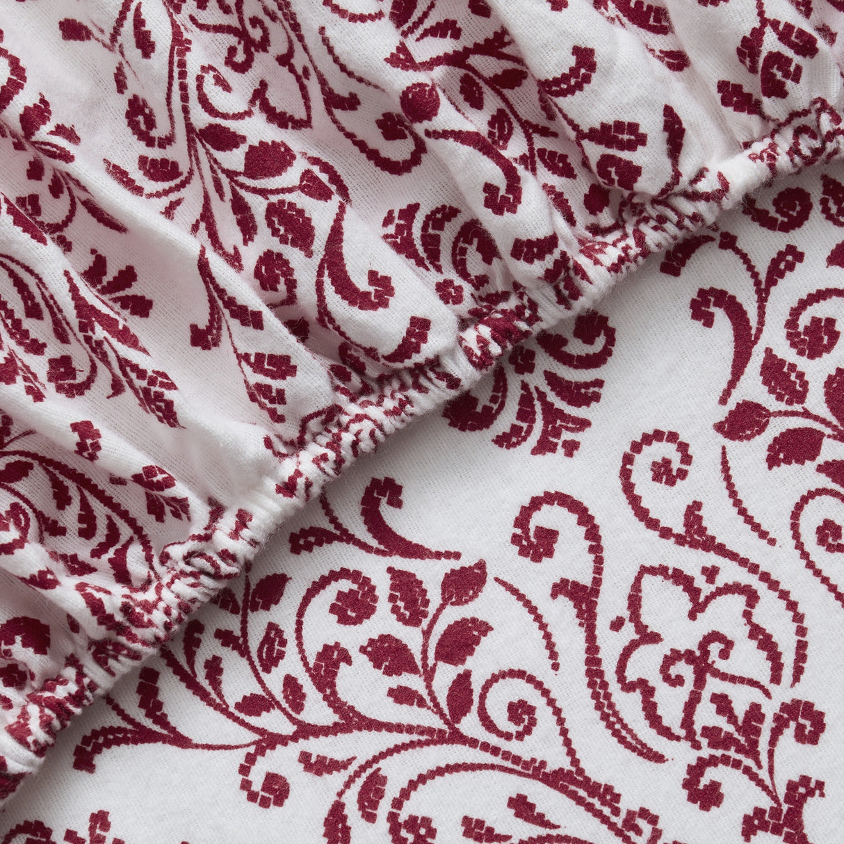 Tahari Home Damask Triple Brushed Cotton Flannel Bed Sheet Set