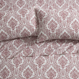 Tahari Home Damask Triple Brushed Cotton Flannel Bed Sheet Set
