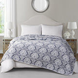 Tahari Home Hannah Damask Reversible Matelassé Coverlet
