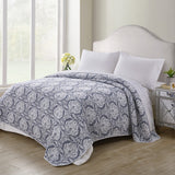 Tahari Home Hannah Damask Reversible Matelassé Coverlet