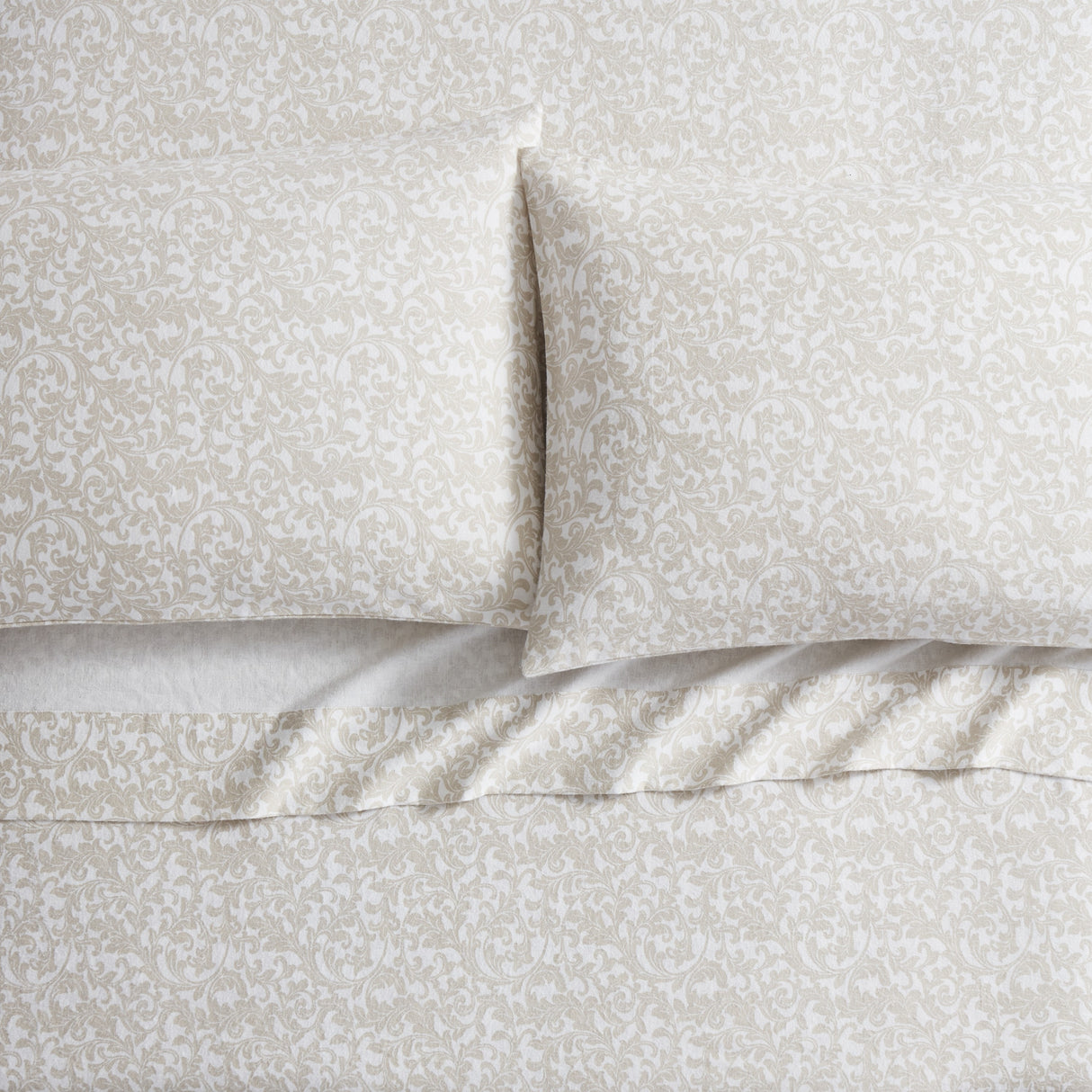 Tahari Home Scroll Triple Brushed Cotton Flannel Bed Sheet Set