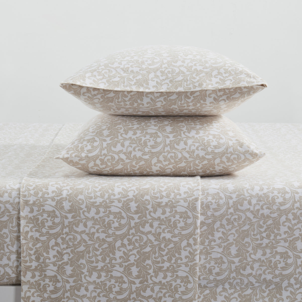 Tahari Home Scroll Triple Brushed Cotton Flannel Bed Sheet Set