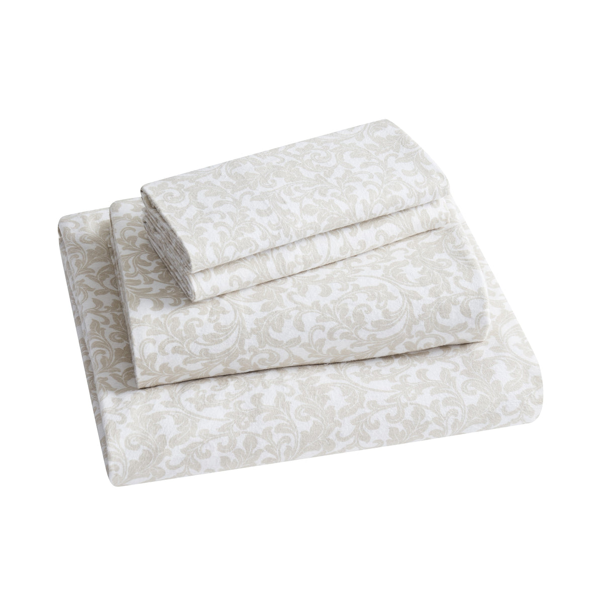 Tahari Home Scroll Triple Brushed Cotton Flannel Bed Sheet Set