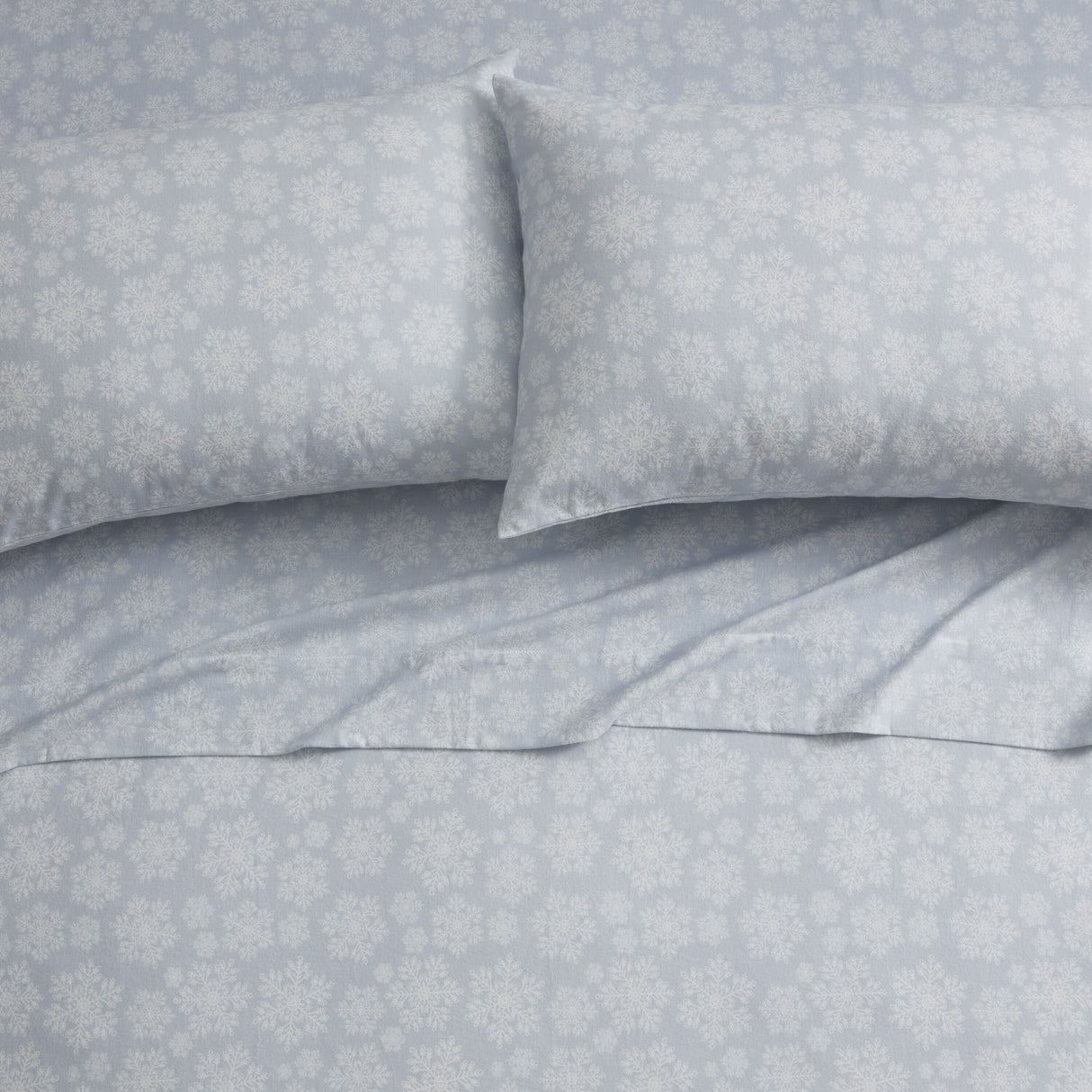 Tahari Home Snowflake Triple Brushed Cotton Flannel Bed Sheet Set