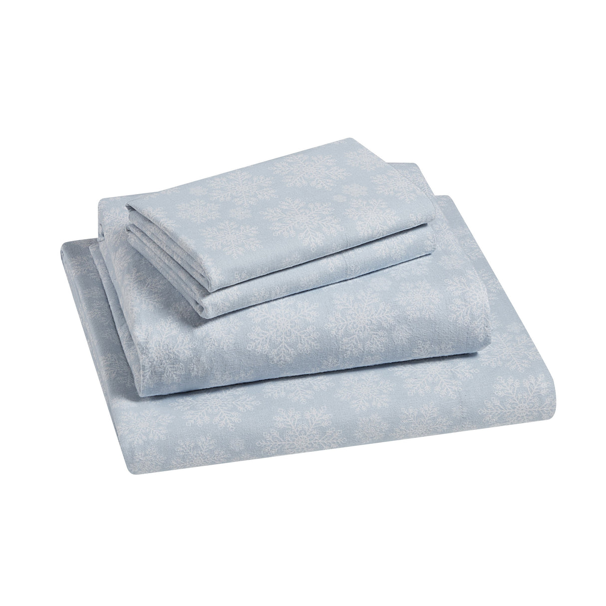 Tahari Home Snowflake Triple Brushed Cotton Flannel Bed Sheet Set