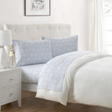 Tahari Home Snowflake Triple Brushed Cotton Flannel Bed Sheet Set