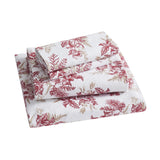 Tahari Home Toile Red Triple Brushed Cotton Flannel Bed Sheet Set