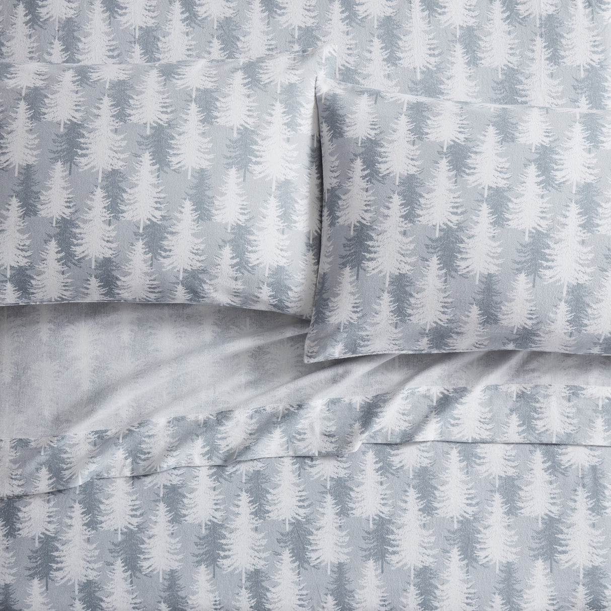 Tahari Home Tree Gray Triple Brushed Cotton Flannel Bed Sheet Set