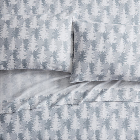 Tahari Home Tree Gray Triple Brushed Cotton Flannel Bed Sheet Set