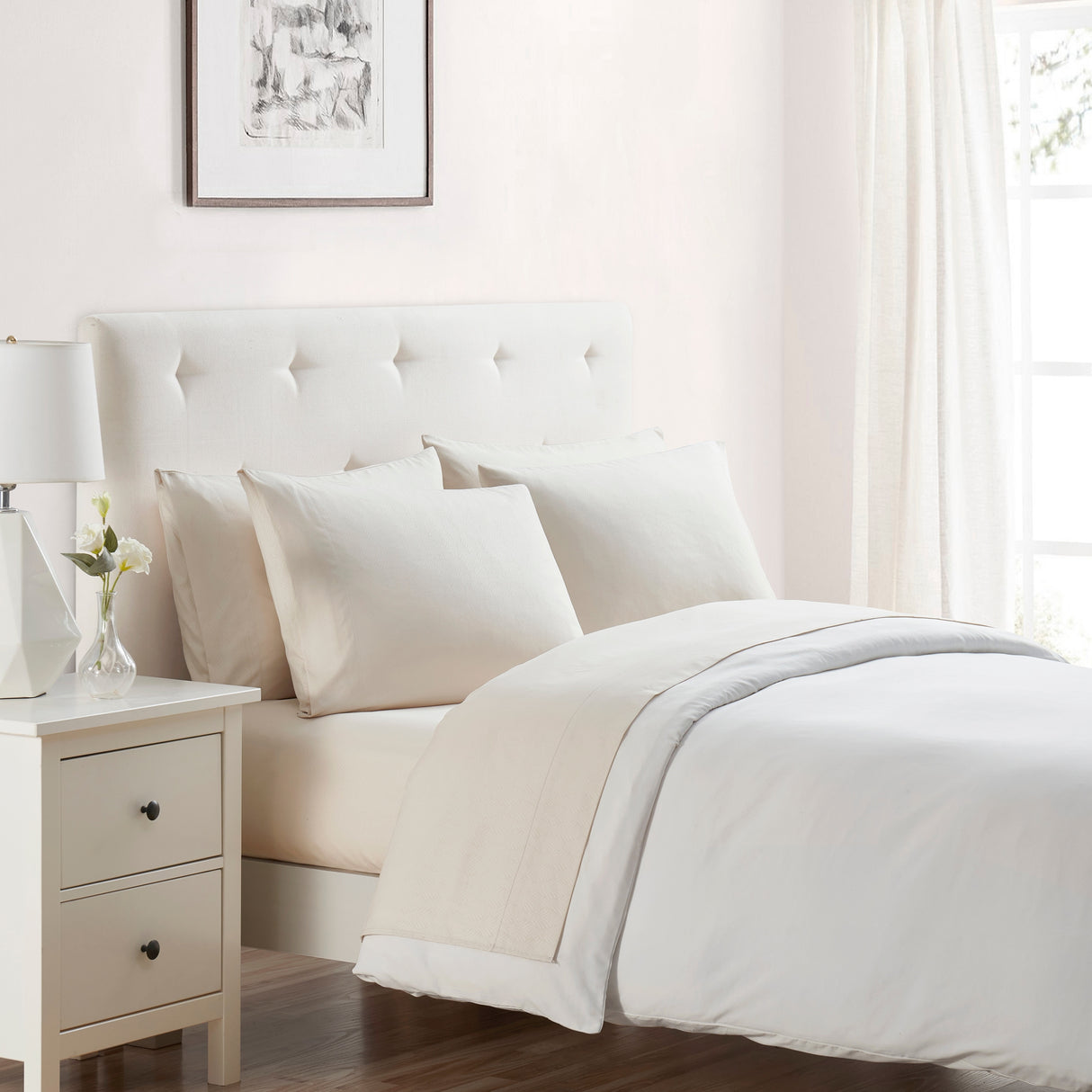 Tahari Home Vines Birch 6-Piece Embossed Microfiber Bed Sheet Set