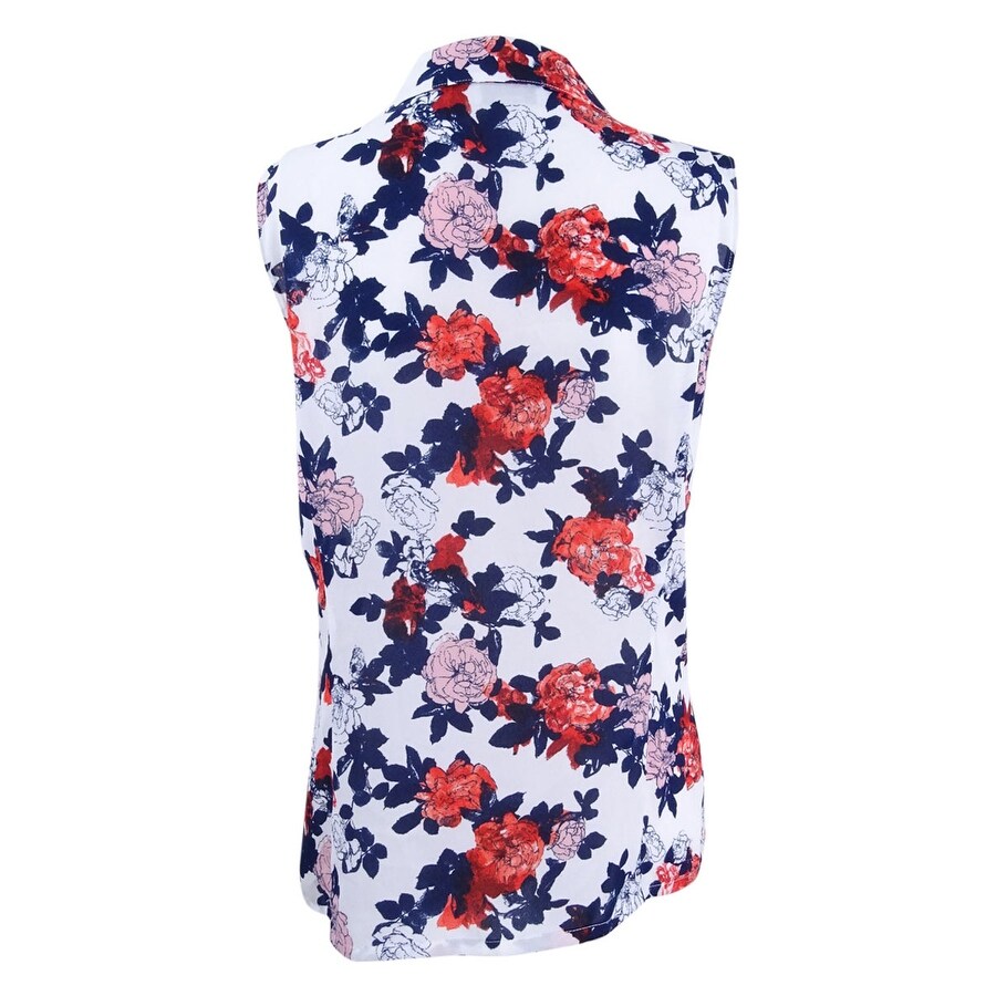 Tahari Women's Floral-Print Button-Front Blouse