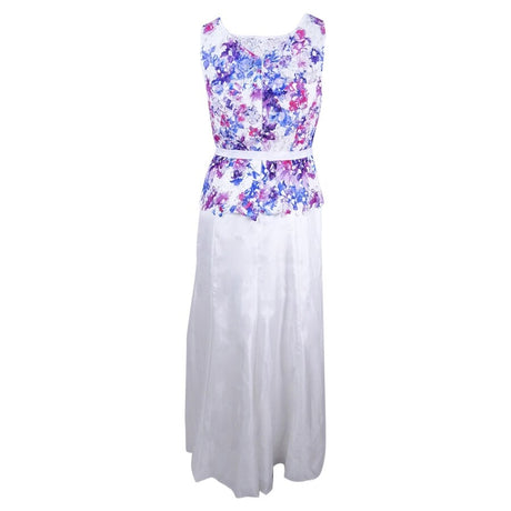 Tahari Women's Floral-Print Sash Gown