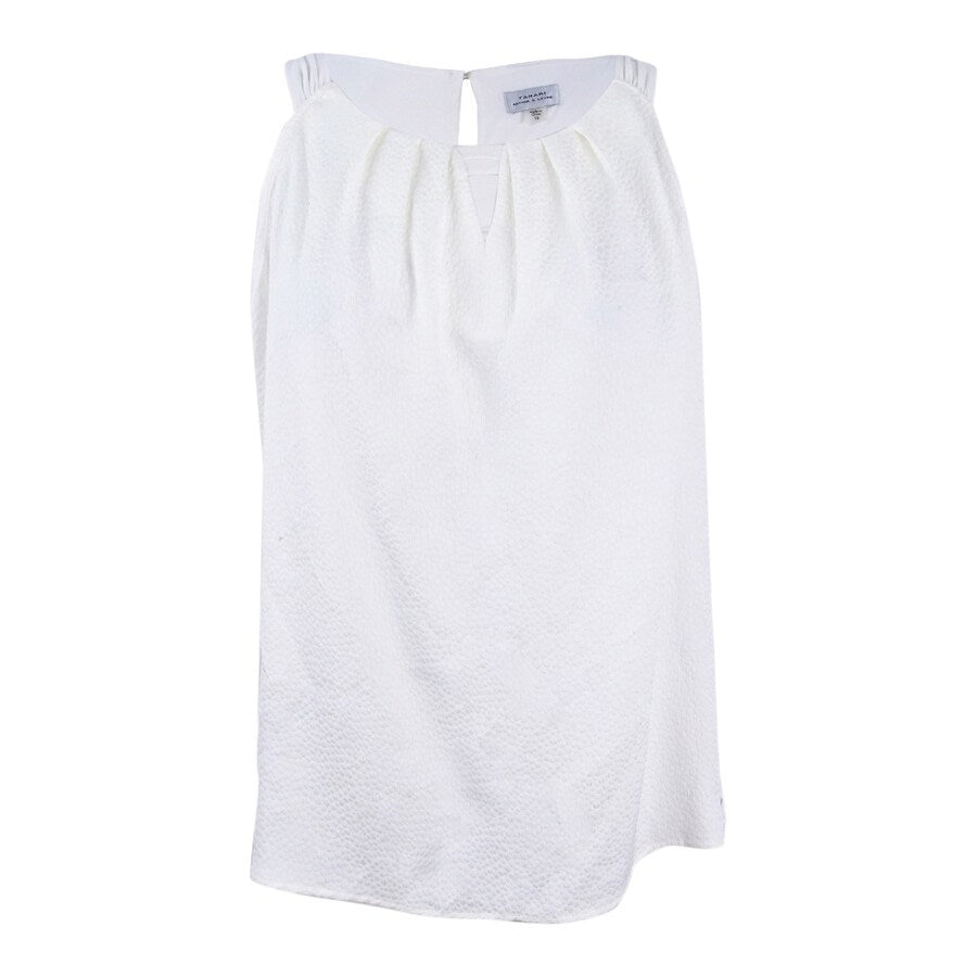 Tahari Women's Plus Size Keyhole Shell Top