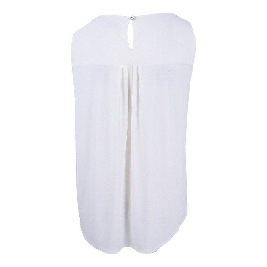Tahari Women's Plus Size Keyhole Shell Top