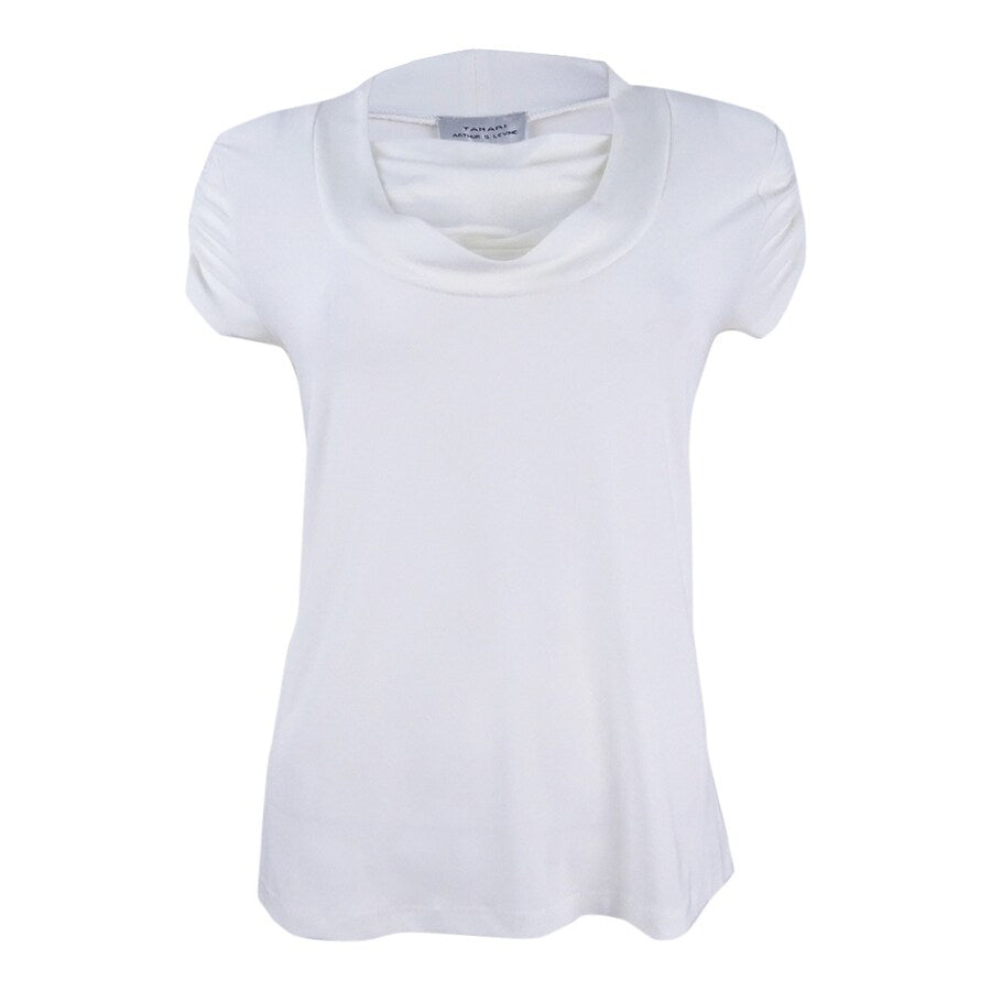 Tahari Women's Short-Sleeve Draped Ruched Top