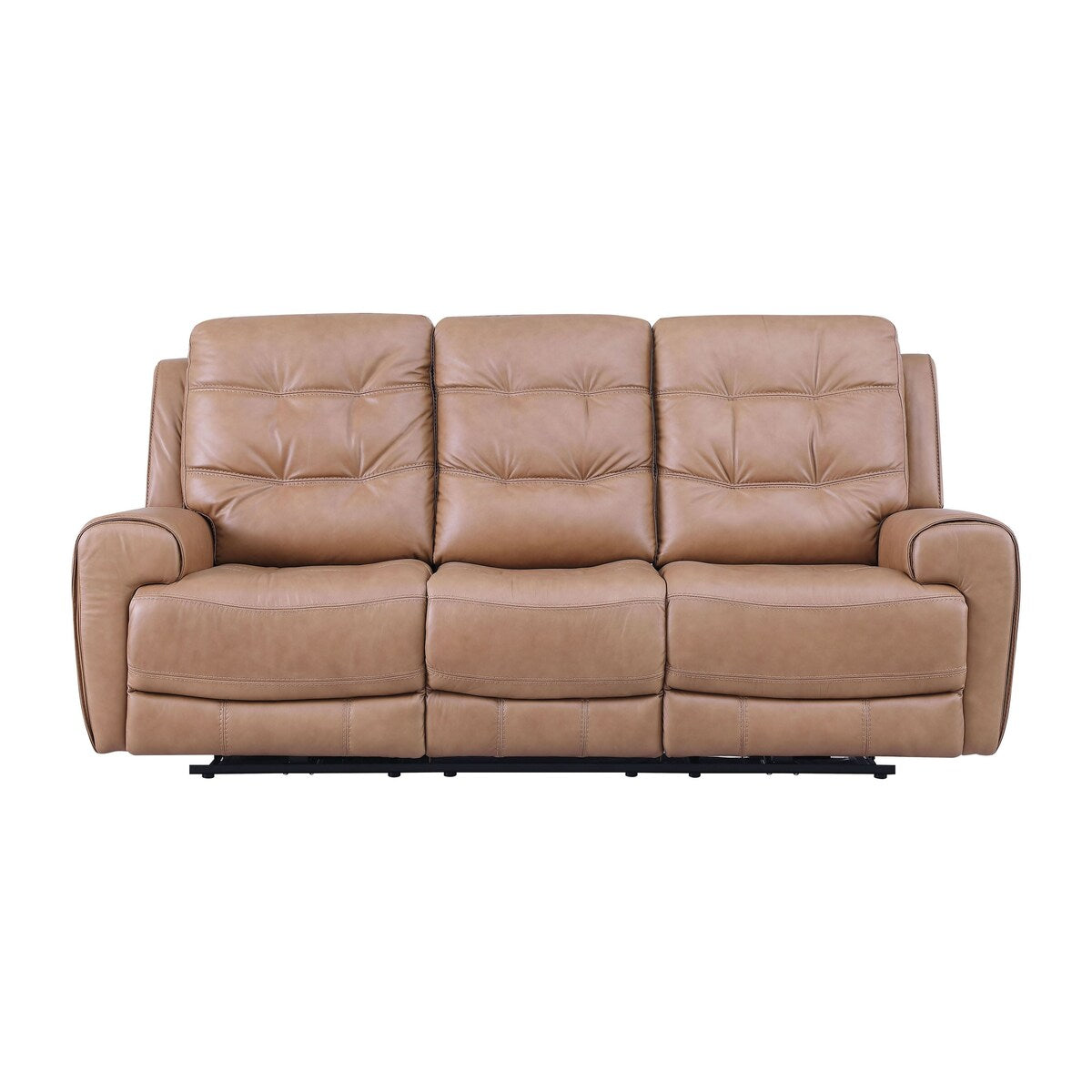 Tahoe Contemporary Tufted Top Grain Leather Power Recliner Sofa