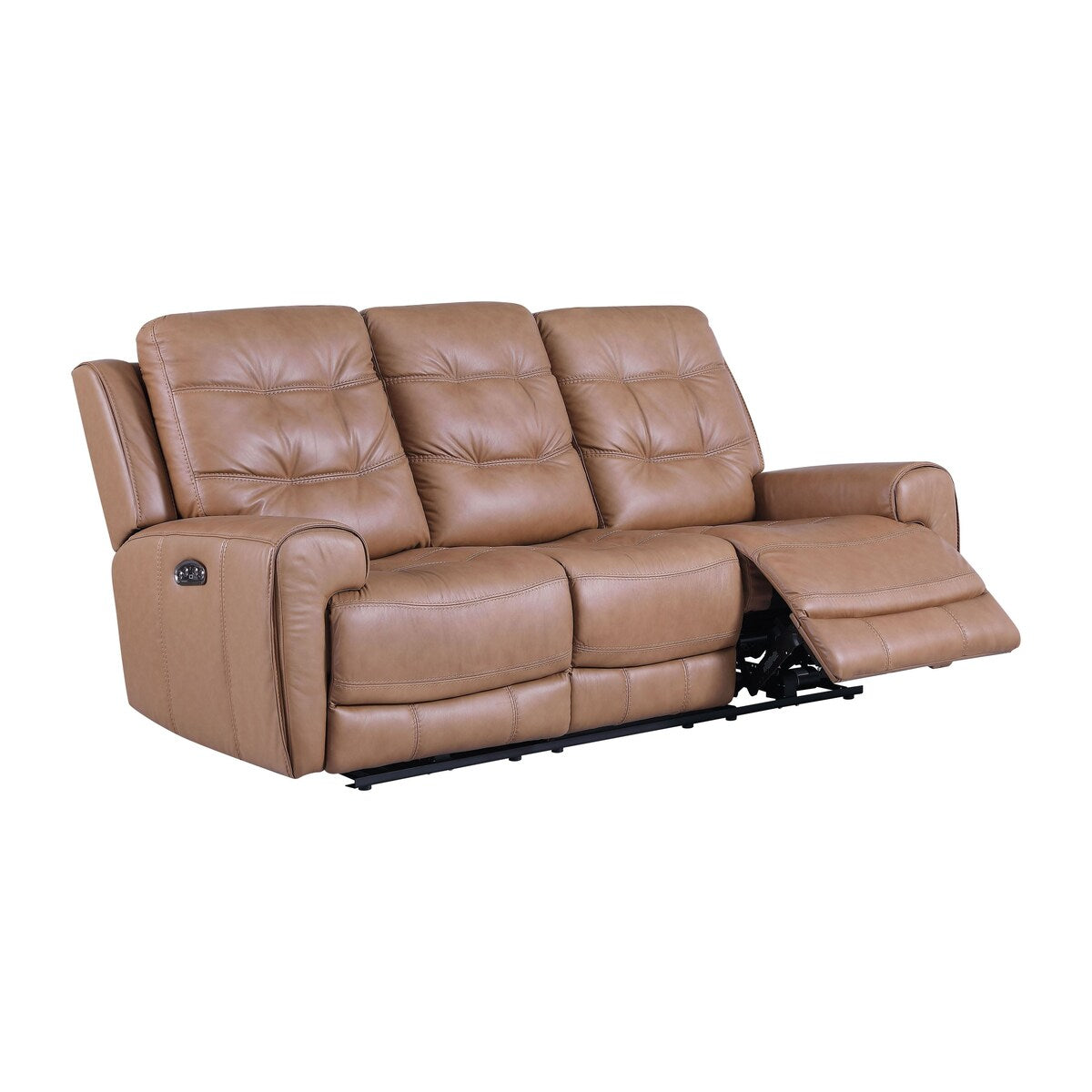 Tahoe Contemporary Tufted Top Grain Leather Power Recliner Sofa
