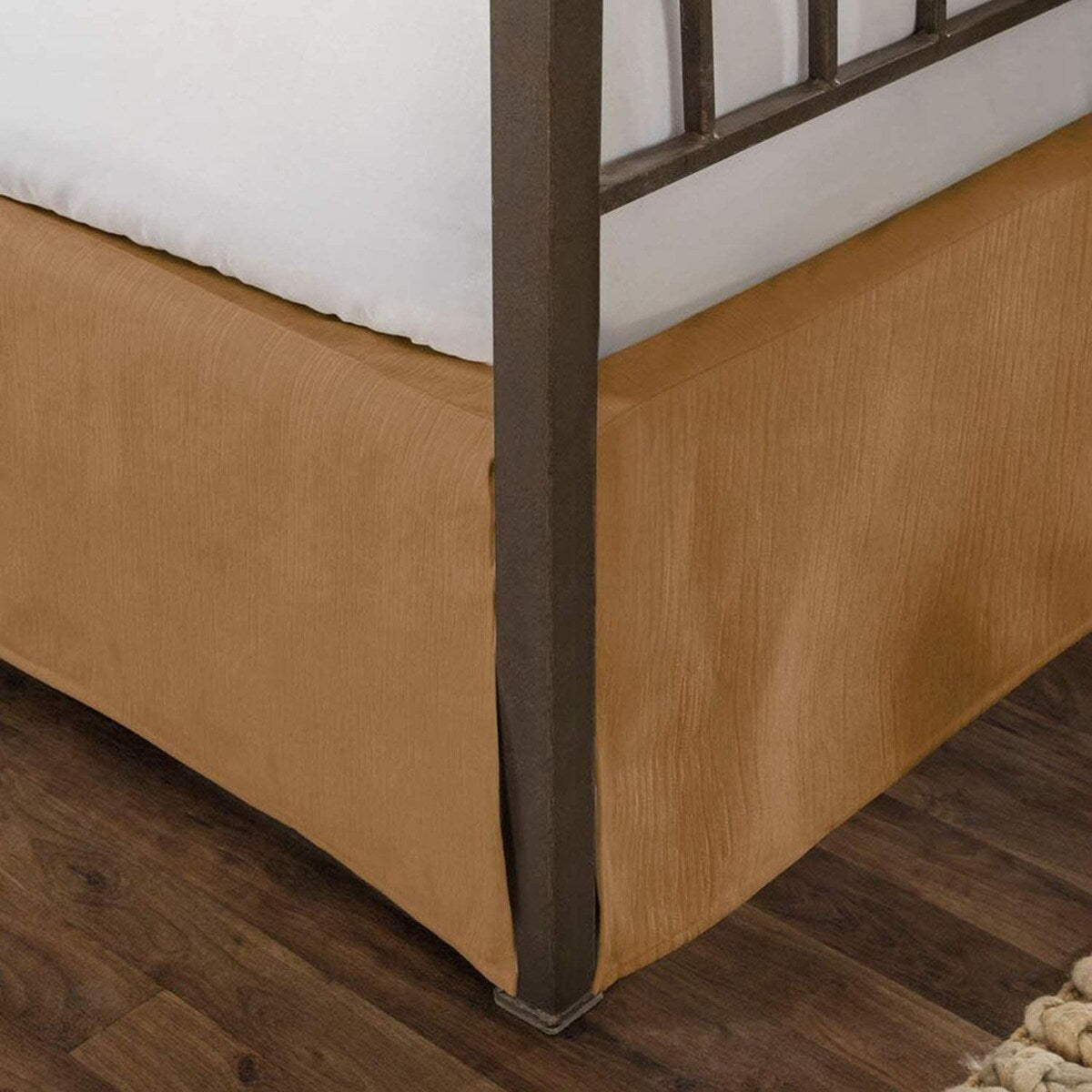 Tailored Velvet Bed Skirt with Split Corner