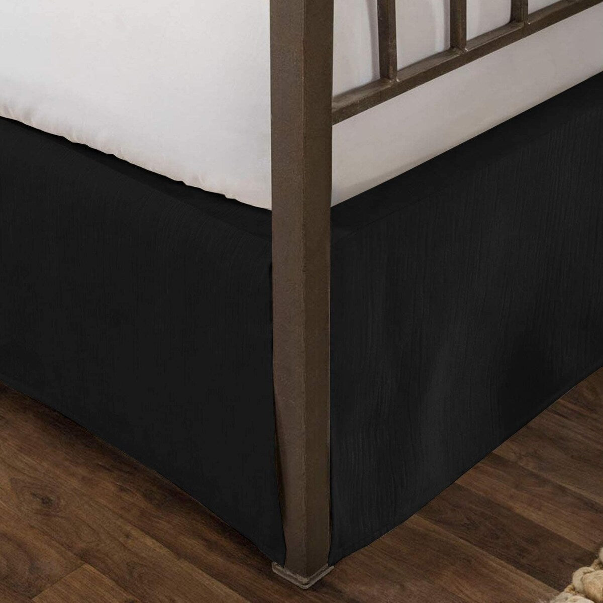 Tailored Velvet Bed Skirt with Split Corner