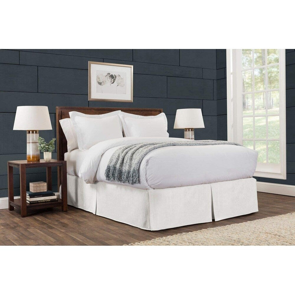 Tailored Velvet Bed Skirt with Split Corner