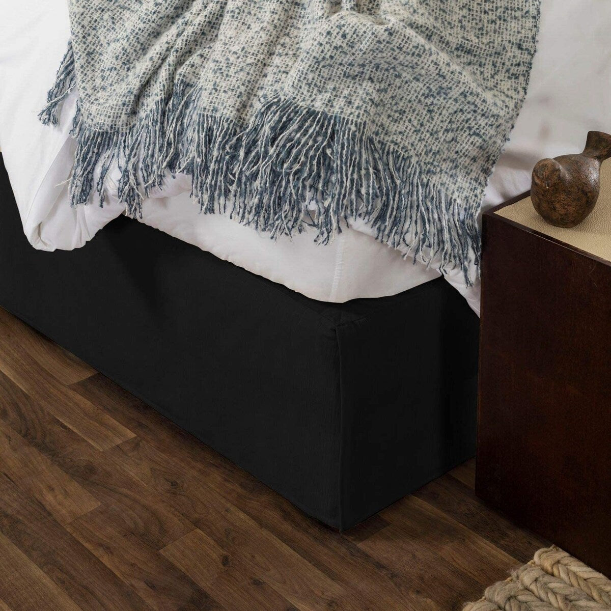 Tailored Velvet Bed Skirt with Split Corner