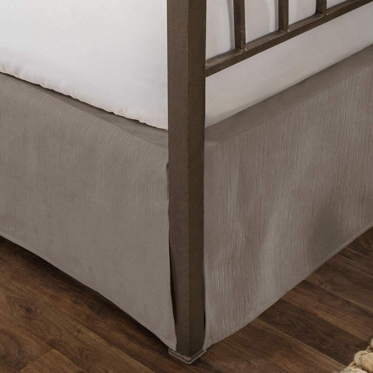 Tailored Velvet Bed Skirt with Split Corner