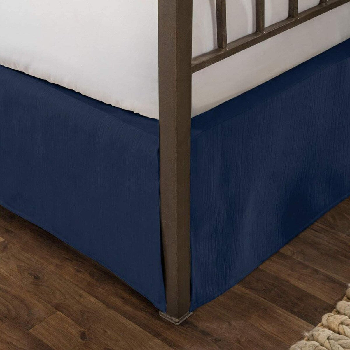 Tailored Velvet Bed Skirt with Split Corner