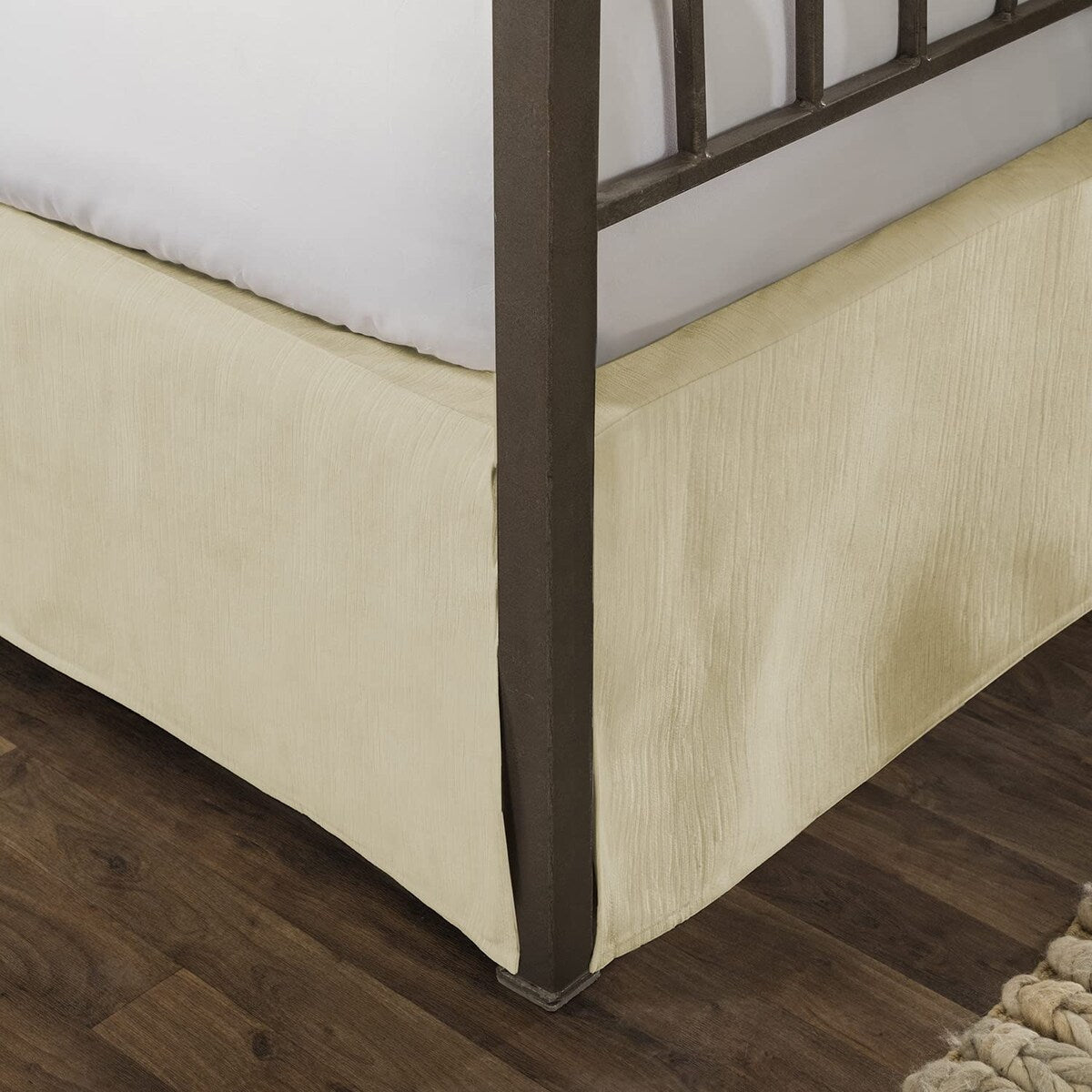 Tailored Velvet Bed Skirt with Split Corner