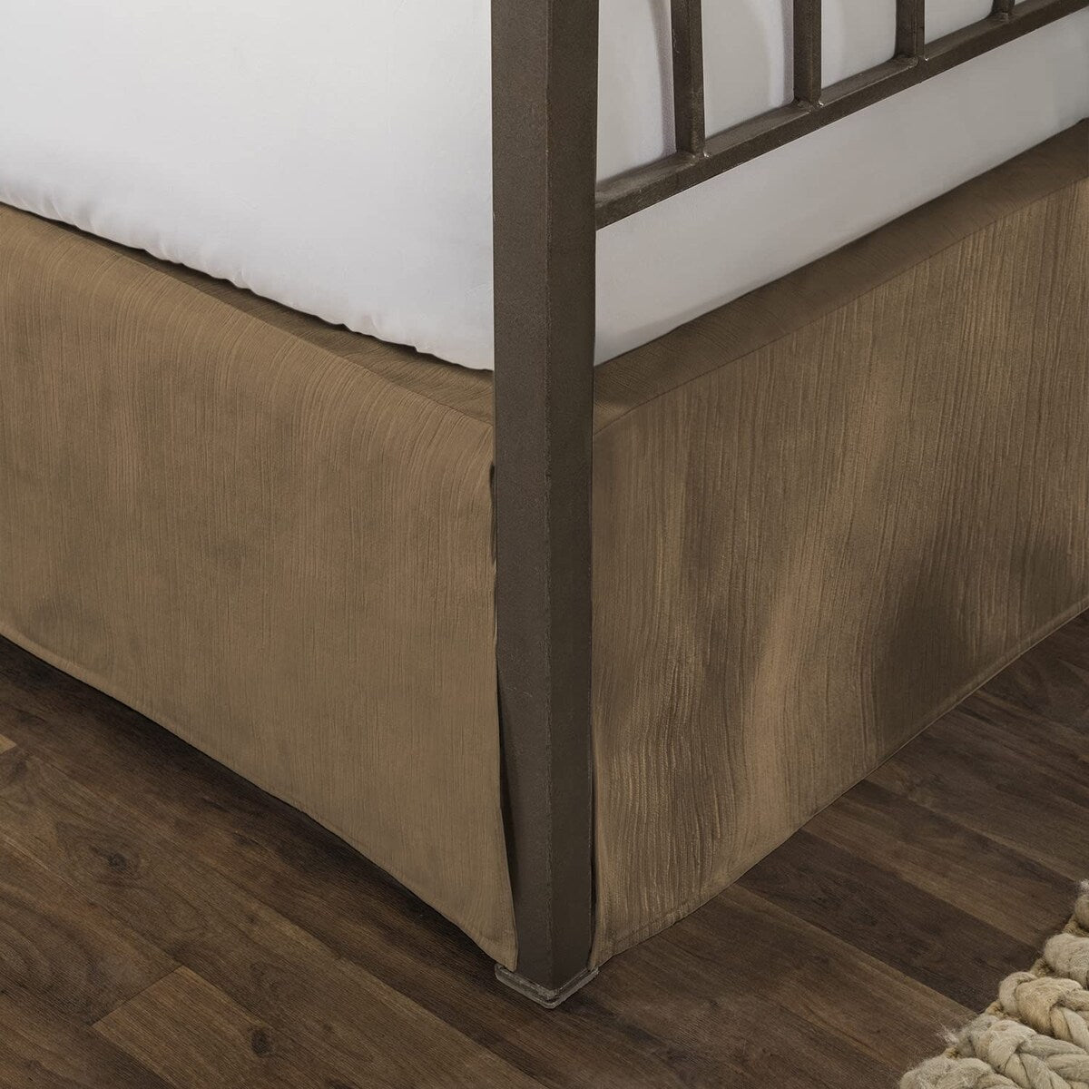 Tailored Velvet Bed Skirt with Split Corner