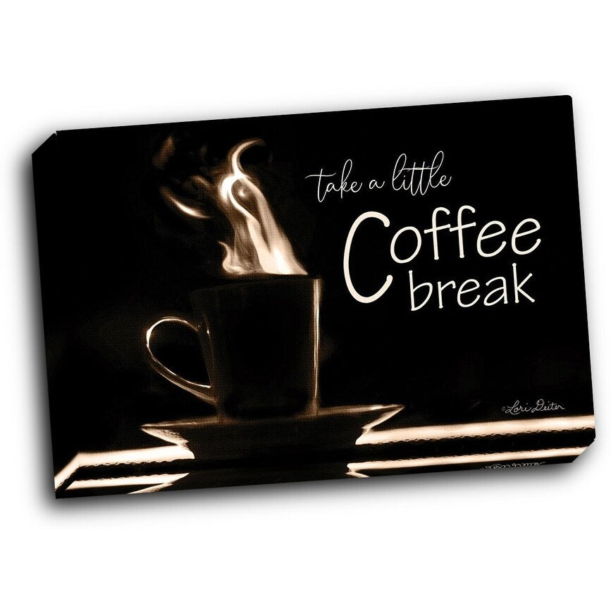 Take a Little Coffee Break 20x16 Gallery Wrapped Stretched Canvas