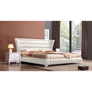 Takka Modern White King-Size Platform Bed
