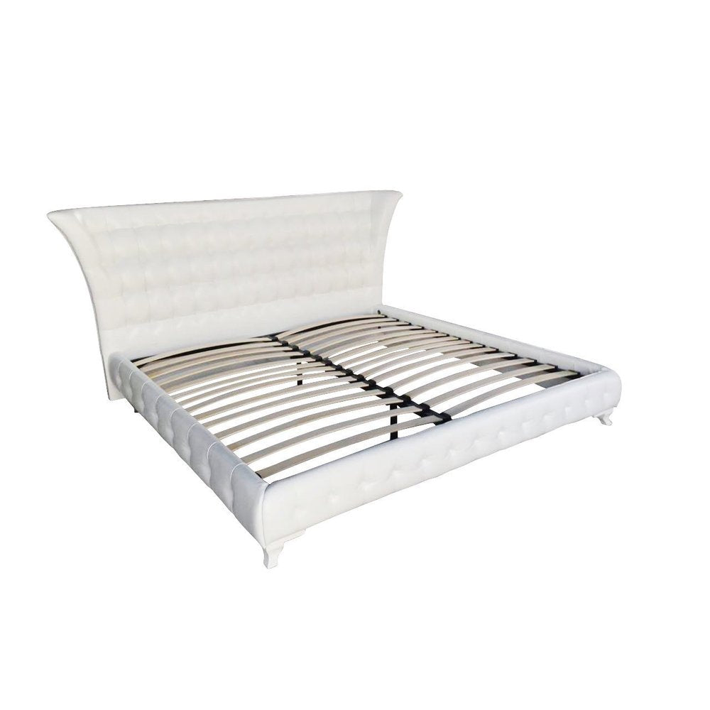 Takka Modern White King-Size Platform Bed