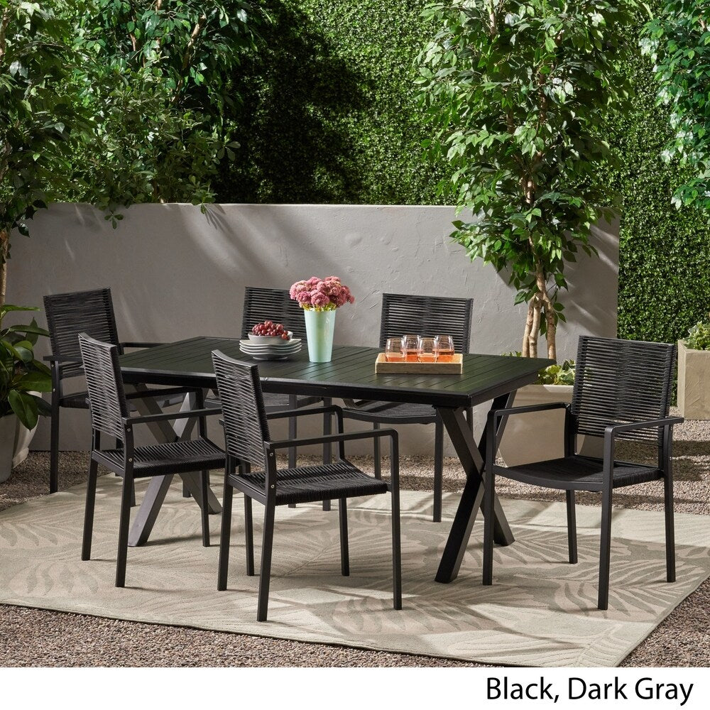 Taku 7-piece Expandable Table Dining Set by Christopher Knight Home