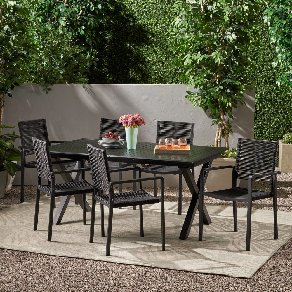 Taku 7-piece Expandable Table Dining Set by Christopher Knight Home