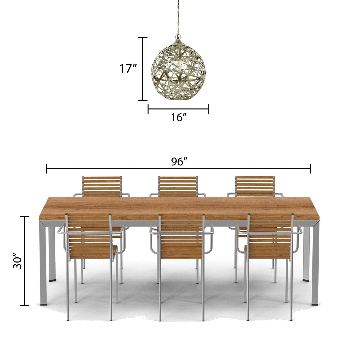 Talia River of Goods Nickel Metal 16-Inch Pendant Light with Adjustable Hanging Cord - 16'' x 16'' x 78''