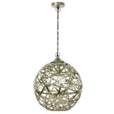 Talia River of Goods Nickel Metal 16-Inch Pendant Light with Adjustable Hanging Cord - 16'' x 16'' x 78''