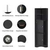 Tall Bathroom Corner Cabinet, with Doors and Adjustable Shelves - 14.96" x 14.96"x 61.02"
