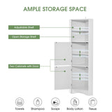 Tall Bathroom Corner Cabinet, with Doors and Adjustable Shelves - 14.96" x 14.96"x 61.02"