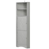 Tall Bathroom Corner Cabinet, with Doors and Adjustable Shelves - 14.96" x 14.96"x 61.02"