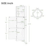 Tall Bathroom Corner Cabinet, with Doors and Adjustable Shelves - 14.96" x 14.96"x 61.02"