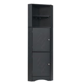 Tall Bathroom Corner Cabinet, with Doors and Adjustable Shelves - 14.96" x 14.96"x 61.02"