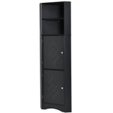 Tall Bathroom Corner Cabinet, with Doors and Adjustable Shelves - 14.96" x 14.96"x 61.02"